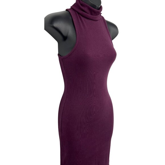 Zara Womens Plum Bodycon Turtleneck Sleeves Dress Size Small Women NWT New - Picture 3 of 7